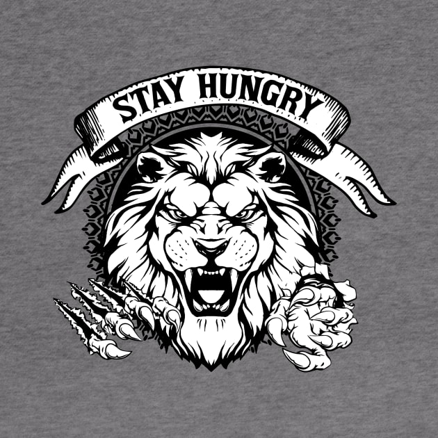 Stay Hungry Focused Lion by CrossandForge